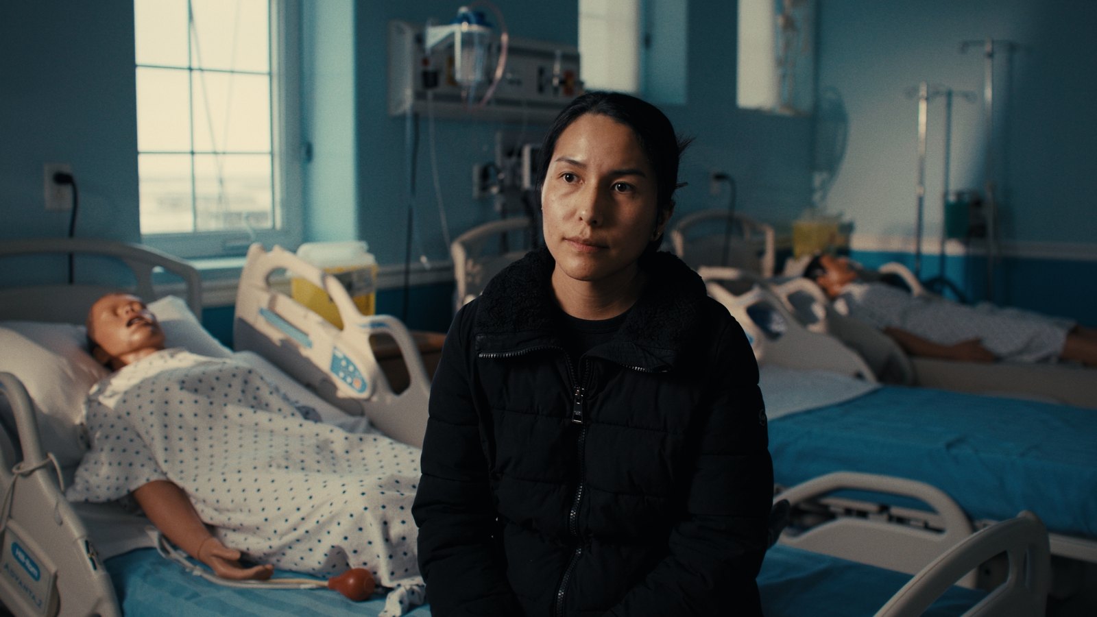Jazz interview frame — wide hospital ward shot